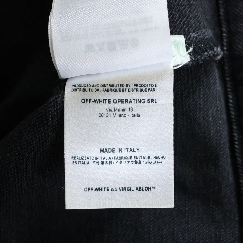 OFF-WHITE(オフホワイト) 17AW Cherry Blossom Diagonal Denim Jacket 花柄刺繍デニムジャケット ブラック OWEA063E17150039