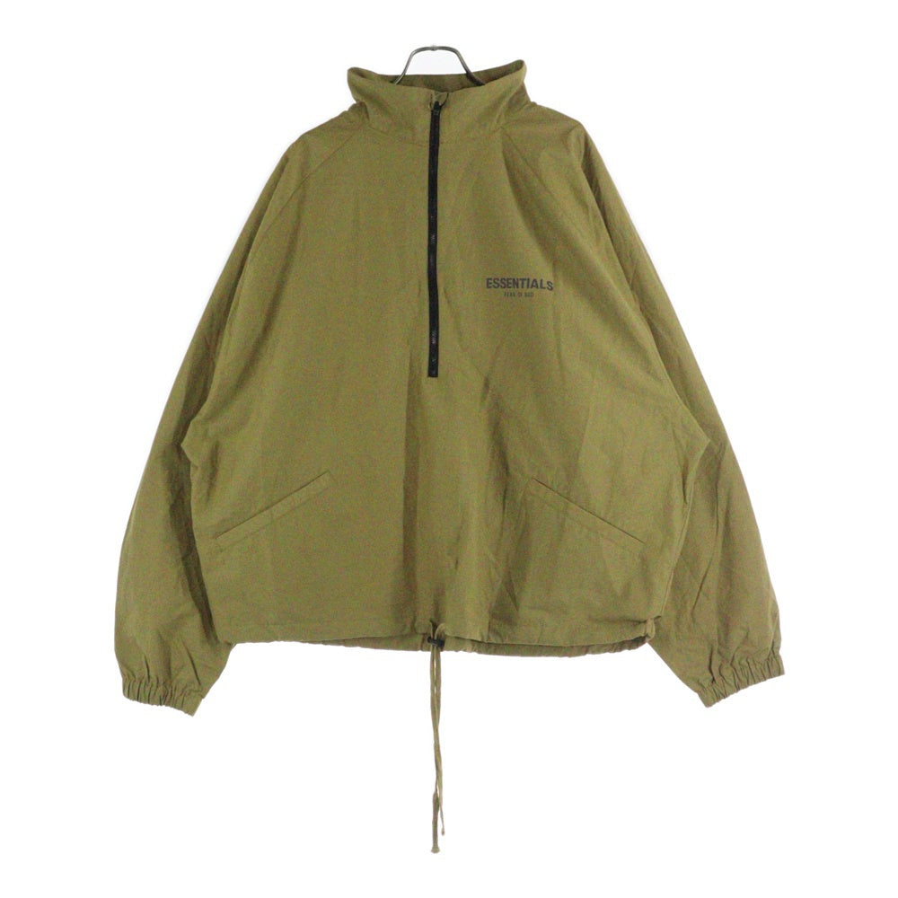 FEAR OF GOD ESSENTIALS(フィアオブゴッド エッセンシャルズ) HALF ZIP NYLON JACKET リフレクターロゴ ハーフジップナイロンジャケット ベージュ