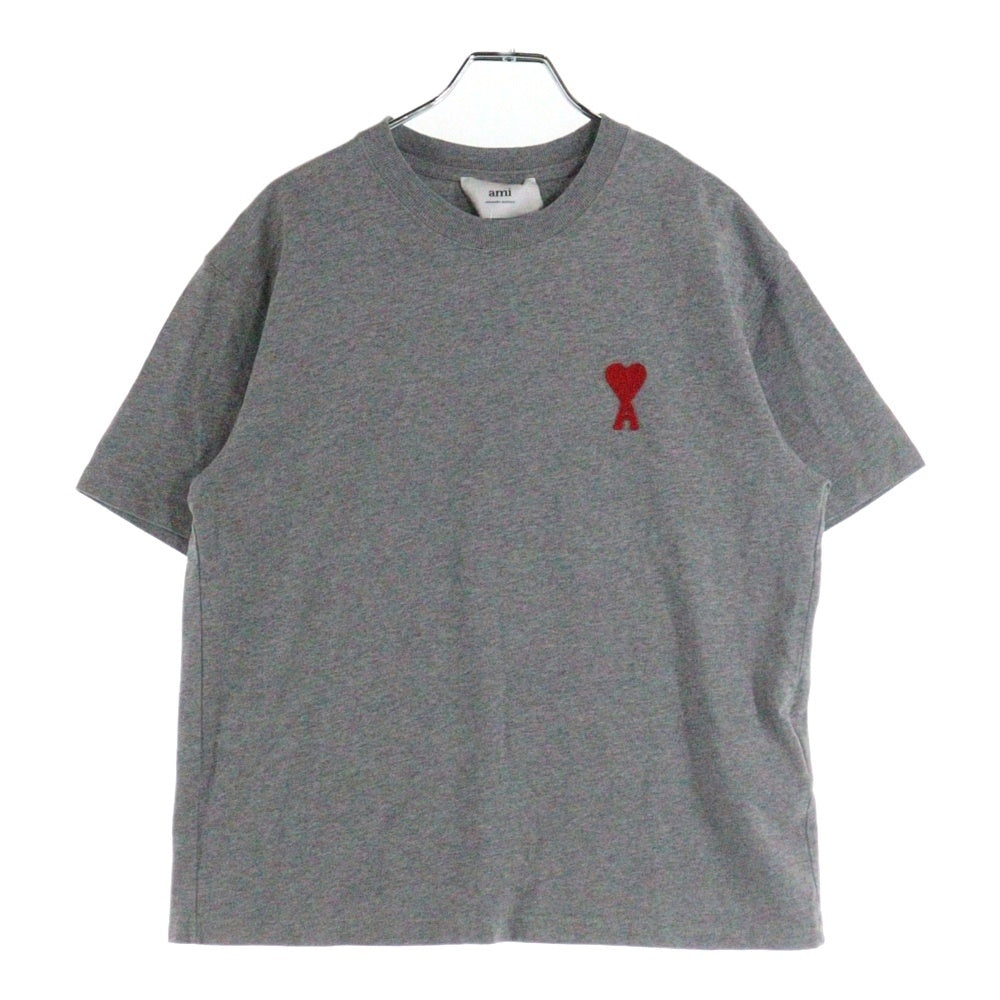 AMI Alexandre Mattiussi(アミアレクサンドルマテュッシ) AMI DE COEUR T-Shirt ハートロゴ刺繍 半袖Tシャツ グレー UTS004.726