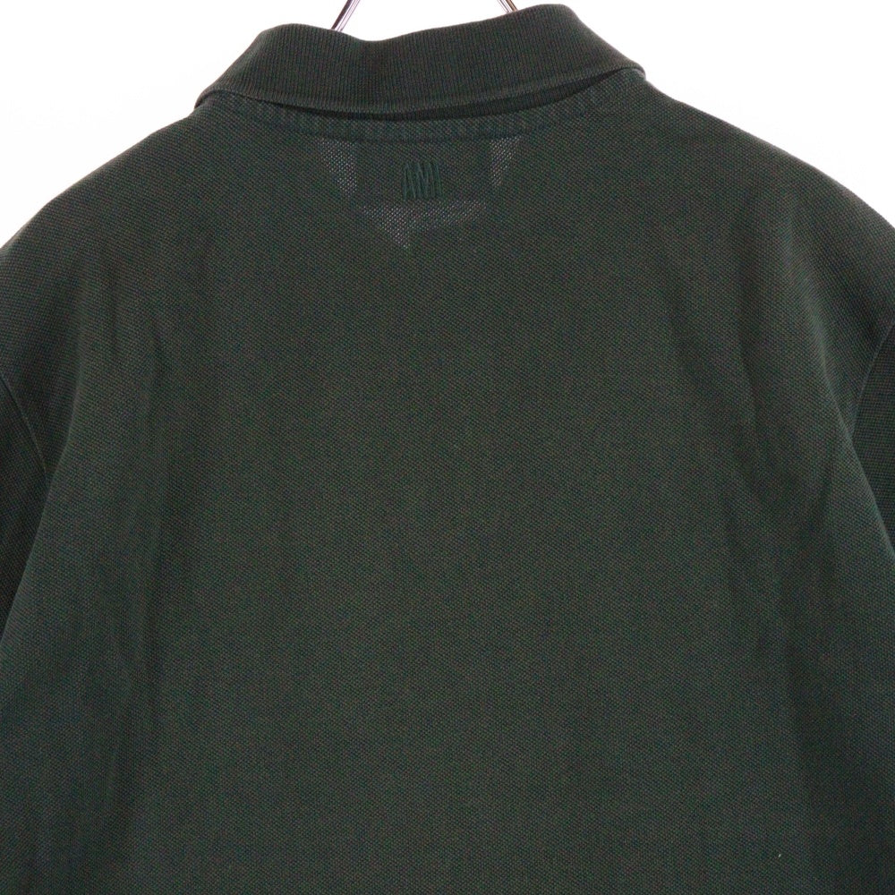 AMI Alexandre Mattiussi(アミアレクサンドルマテュッシ) Polo Shirt ハートロゴ刺繍 半袖ポロシャツ グリーン E22HPL001.760