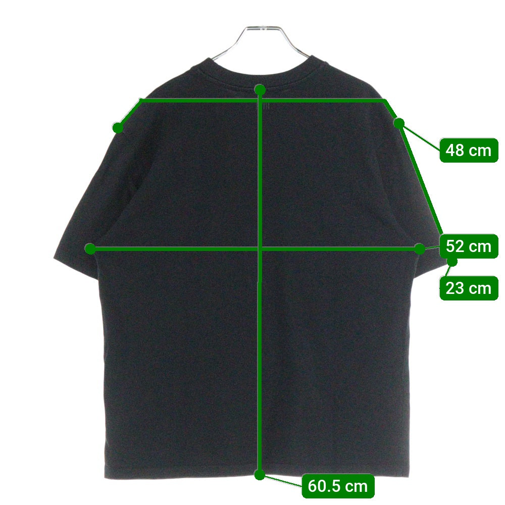 AMI Alexandre Mattiussi(アミアレクサンドルマテュッシ) AMI DE COEUR T-Shirt ハートロゴ刺繍 半袖Tシャツ ブラック UTS004.726