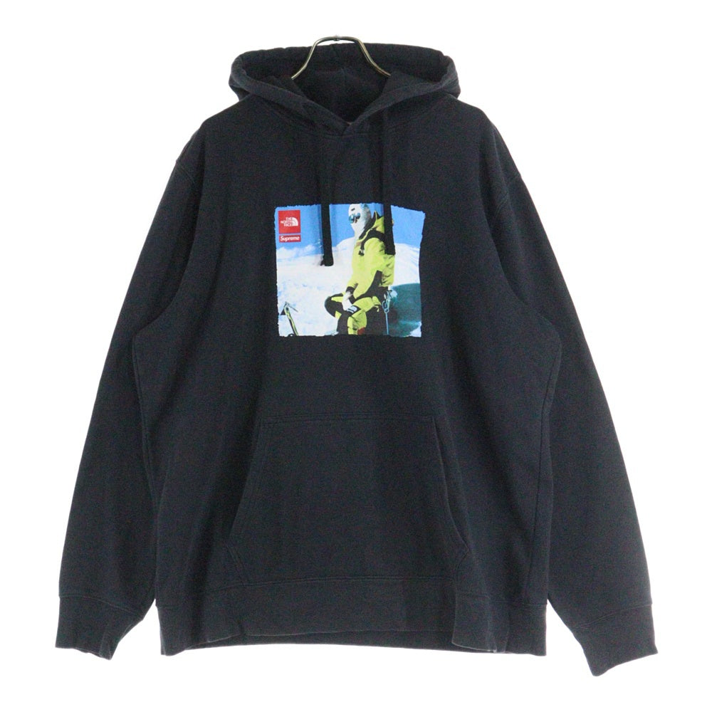 SUPREME(シュプリーム) 18AW ×THE NORTH FACE Expedition Photo Hooded Sweatshirt ノースフェイス フォトプリント プルオーバースウェットパーカー フーディー ブラック