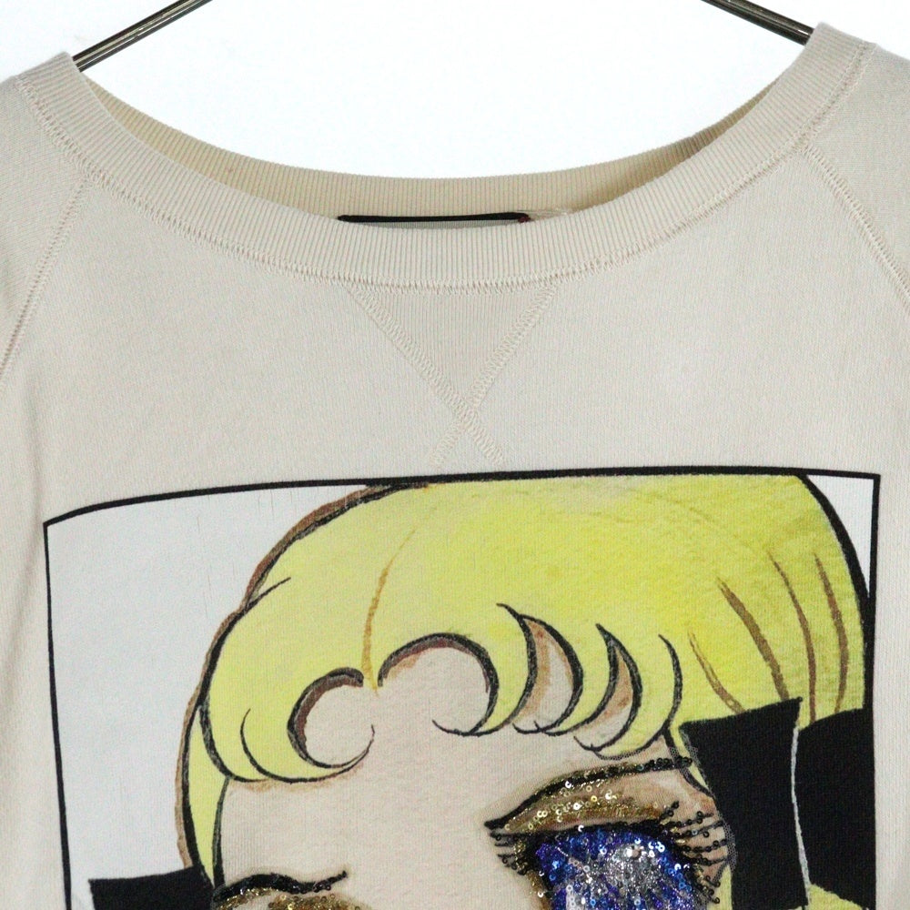 GUCCI(グッチ) Sweatshirt 井出ちかえ スパンコール装飾 クルーネックスウェットトレーナー レッド 539088 X916B