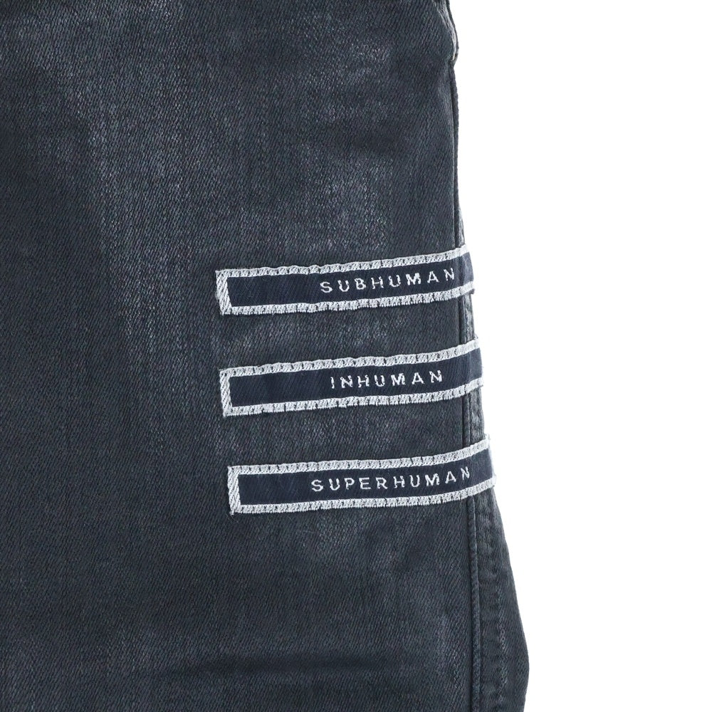 DRKSHDW(ダークシャドウ) 18SS Coating Leather Pants レザーコーティング サルエルパンツ ブラック DU18S3373-SBWER3