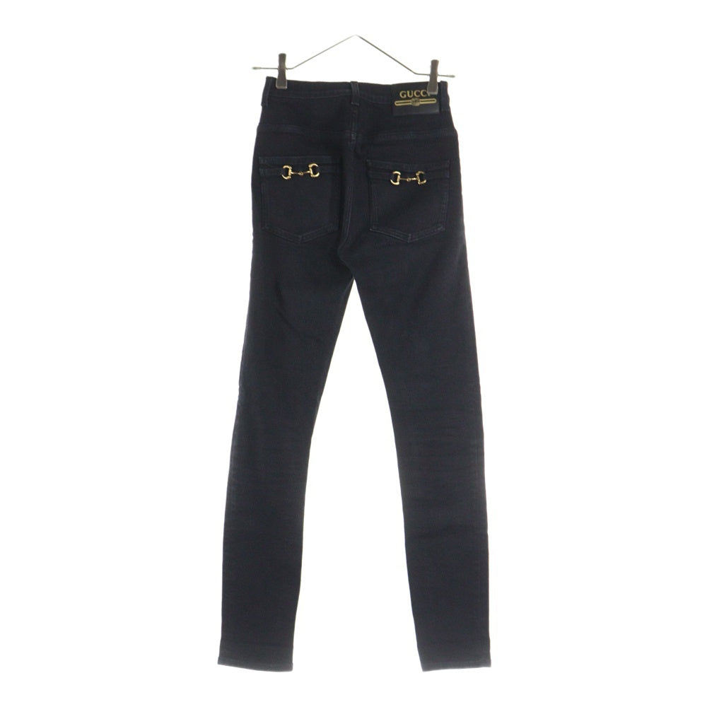 GUCCI(グッチ) Horsebit Jeans ホースビット スキニーデニムパンツ ジーンズ ブラック レディース 691895 XDBX6