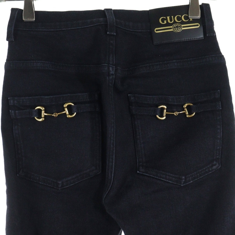 GUCCI(グッチ) Horsebit Jeans ホースビット スキニーデニムパンツ ジーンズ ブラック レディース 691895 XDBX6