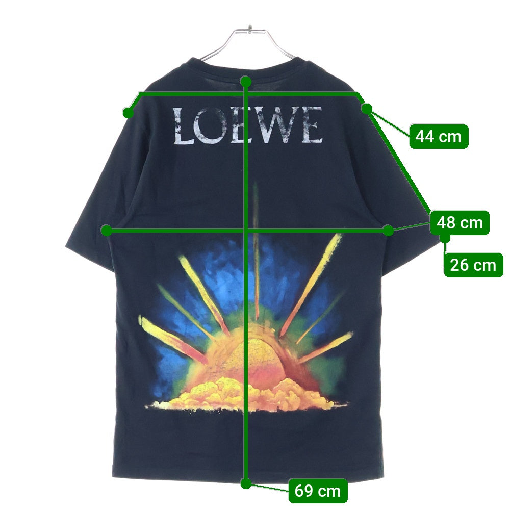LOEWE(ロエベ) Sunrise T-Shirt アナグラムロゴ刺繍 半袖Tシャツ ブラック H6269610CR