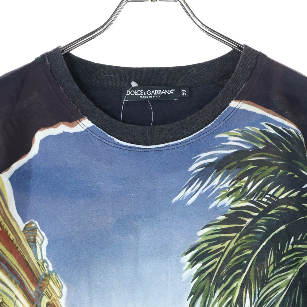 DOLCE & GABBANA(ドルチェアンドガッバーナ) PALEMO BLUES FESTIVAL 総柄半袖Tシャツ マルチ G8HC7T HP7DA