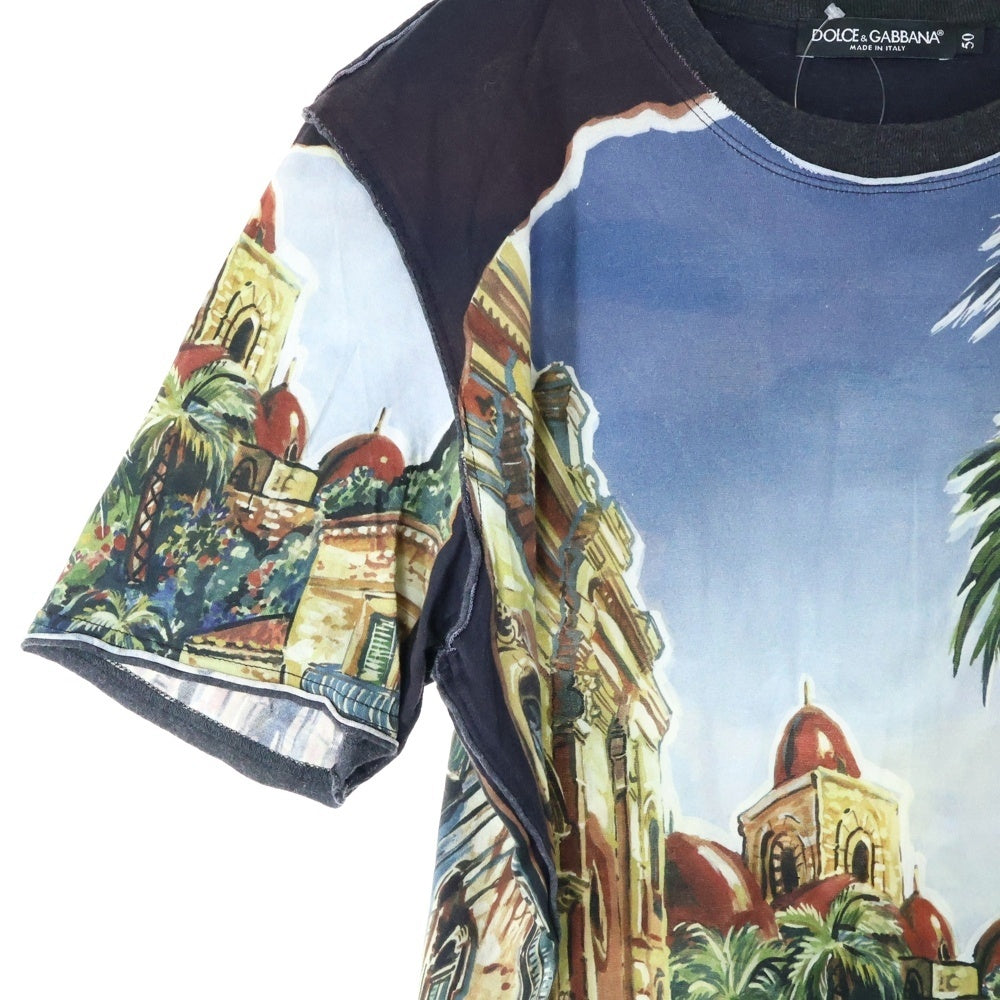 DOLCE & GABBANA(ドルチェアンドガッバーナ) PALEMO BLUES FESTIVAL 総柄半袖Tシャツ マルチ G8HC7T HP7DA