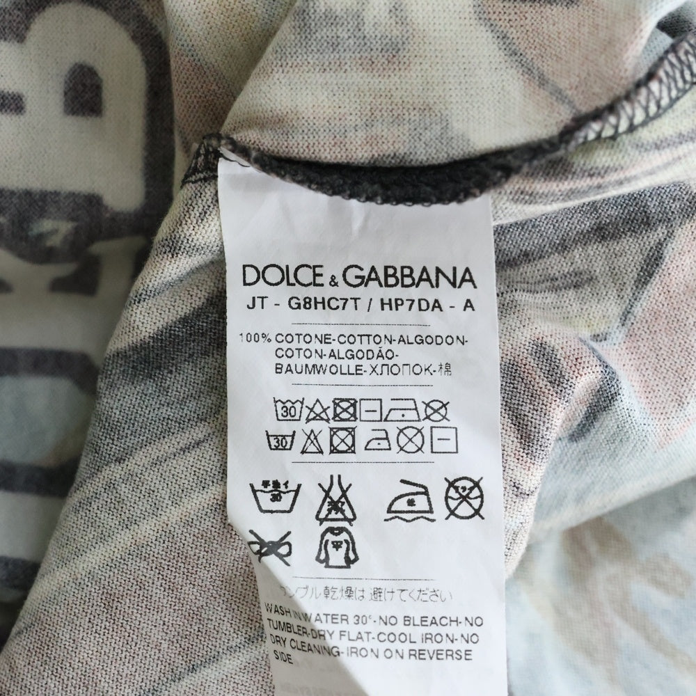 DOLCE & GABBANA(ドルチェアンドガッバーナ) PALEMO BLUES FESTIVAL 総柄半袖Tシャツ マルチ G8HC7T HP7DA