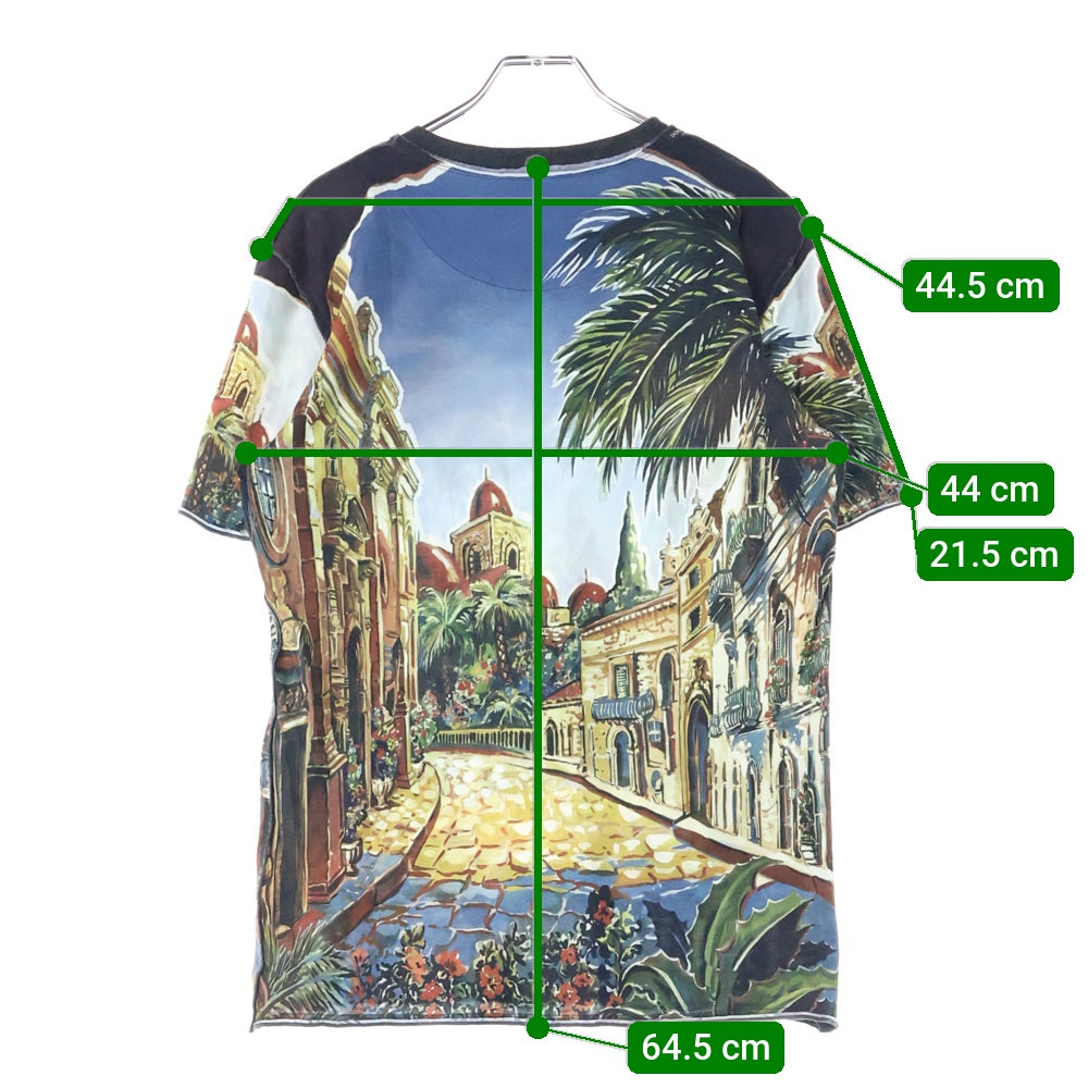 DOLCE & GABBANA(ドルチェアンドガッバーナ) PALEMO BLUES FESTIVAL 総柄半袖Tシャツ マルチ G8HC7T HP7DA