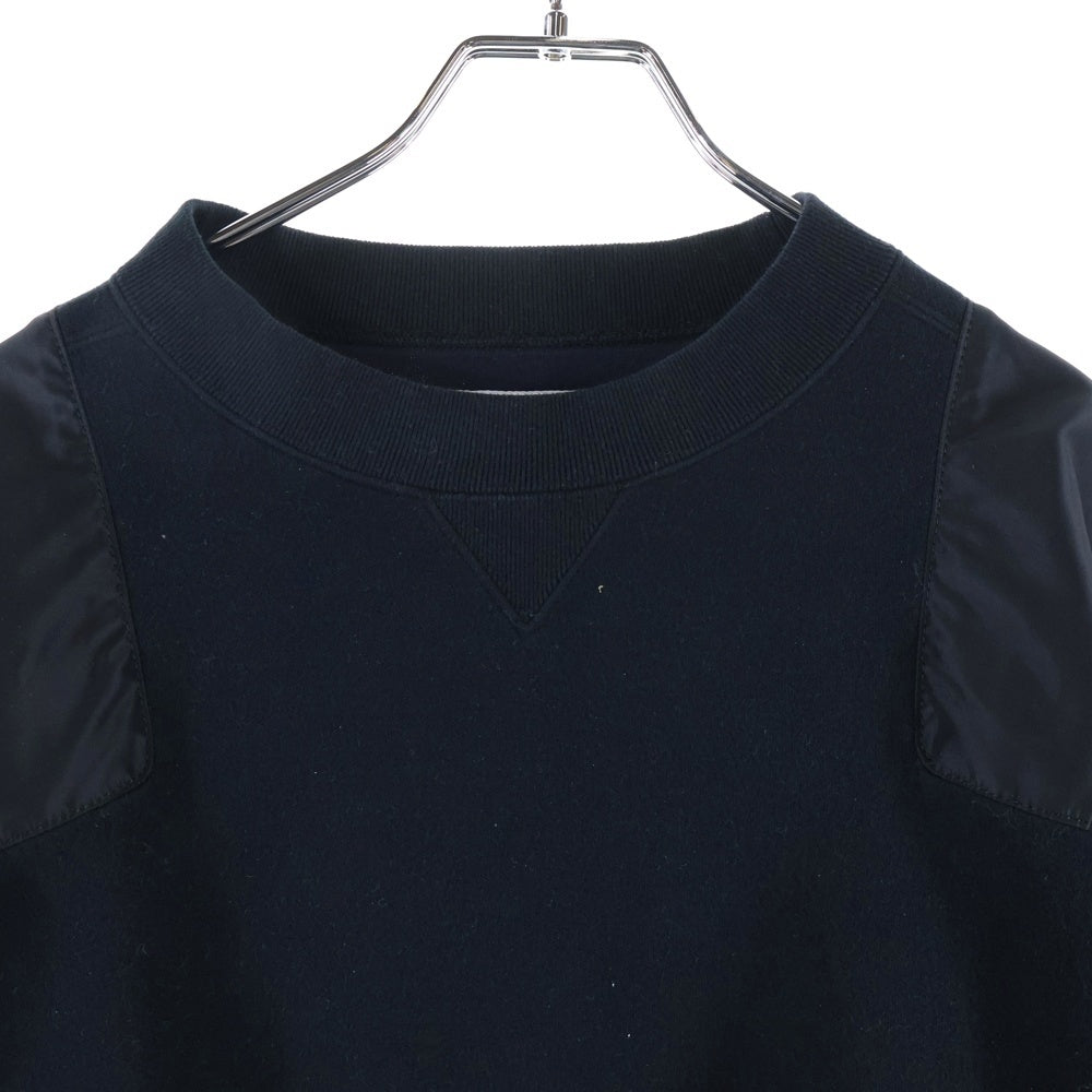 Sacai(サカイ) 24AW Sponge Sweat Pullover スポンジスウェットプルオーバー ナイロン切替スウェットトレーナー 24-03567M ブラック