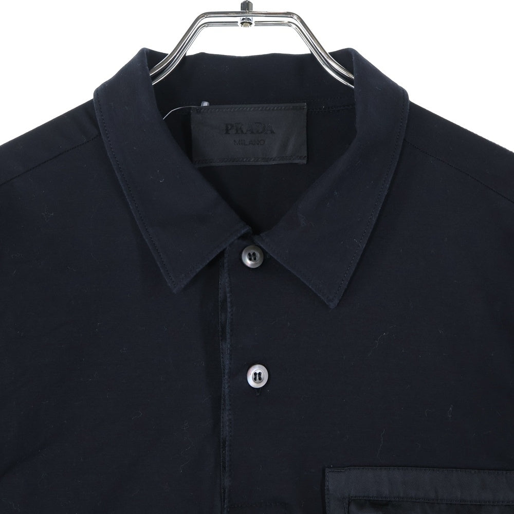 PRADA(プラダ) Re-Nylon Polo Shirt リナイロン トライアングルロゴ 半袖ポロシャツ ブラック UJN703