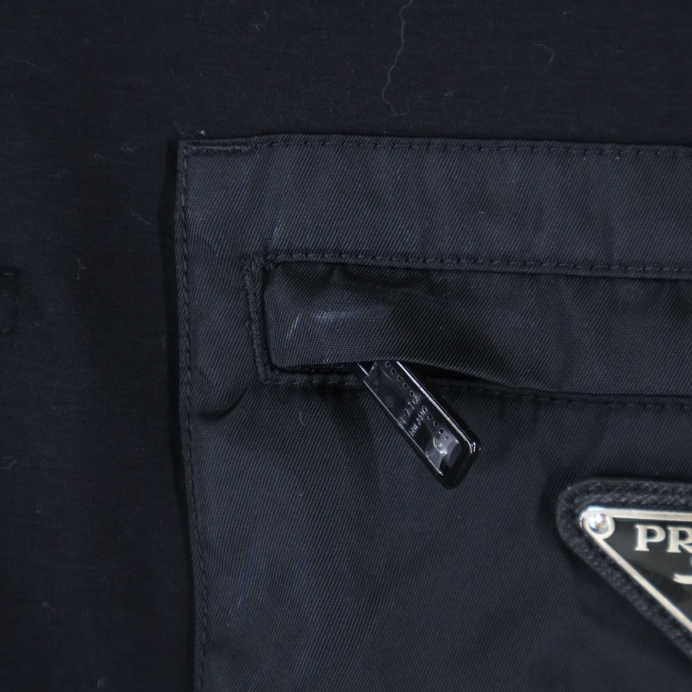 PRADA(プラダ) Re-Nylon Polo Shirt リナイロン トライアングルロゴ 半袖ポロシャツ ブラック UJN703
