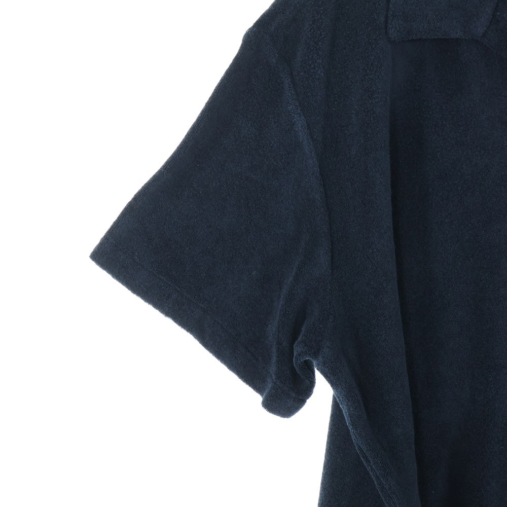 PRADA(プラダ) Terry-Cloth Logo Patch Polo Shirt トライアングルロゴ テリー 半袖ポロシャツ ブラック UJN848