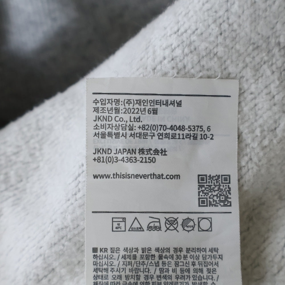 THISISNEVERTHAT(ディスイズネバーザット) T-LOGO CREWNECK ロゴ スウェットトレーナー グレー TN220TSWCW01