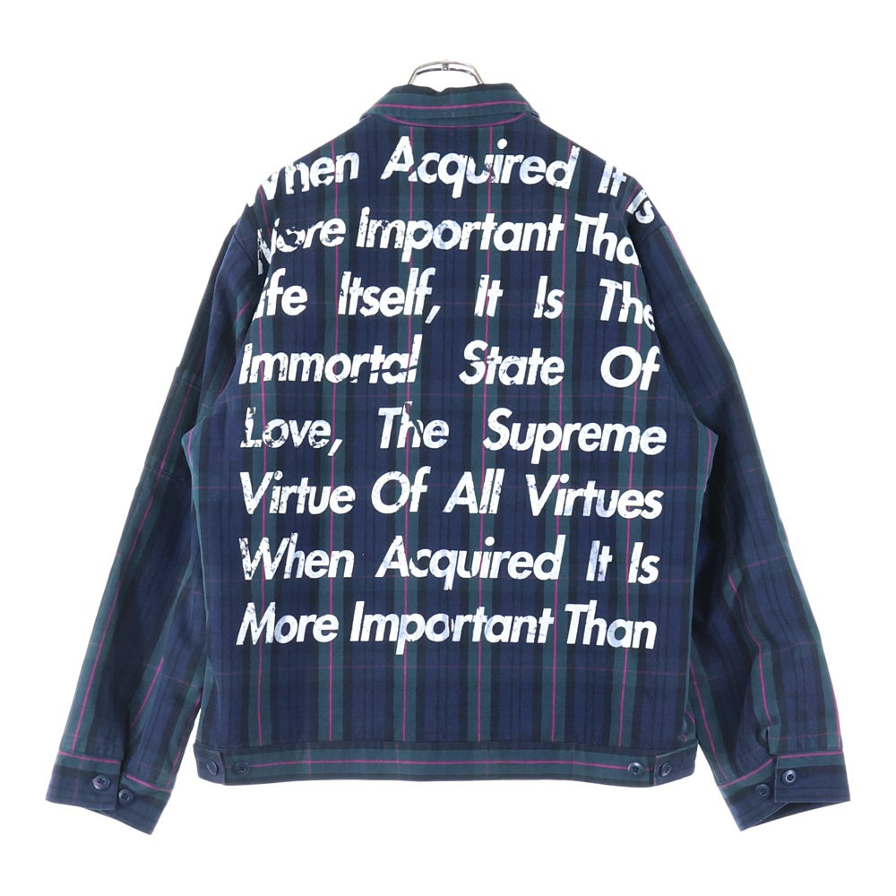SUPREME(シュプリーム) 21AW ×JUNYA WATANABE COMME des GARCONS Printed Work Jacket ジュンヤ ワタナベ コムデギャルソン プリント ワークジャケット ネイビー/グリーン