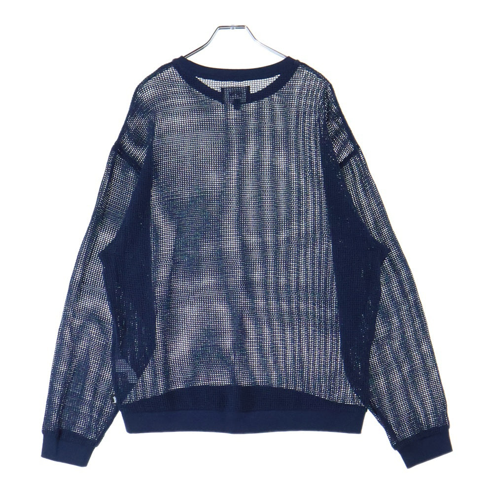 STUSSY(ステューシー) COTTON MESH コットンメッシュ 長袖Tシャツ ネイビー