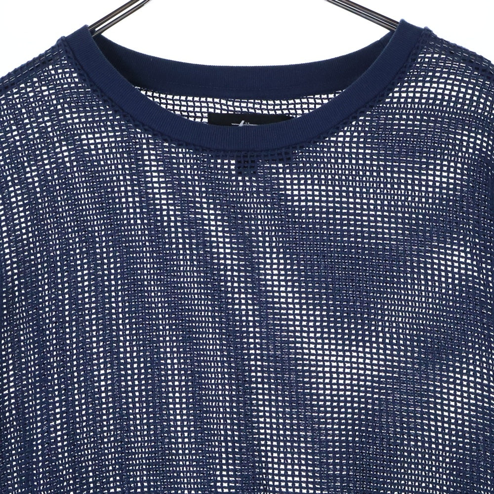 STUSSY(ステューシー) COTTON MESH コットンメッシュ 長袖Tシャツ ネイビー