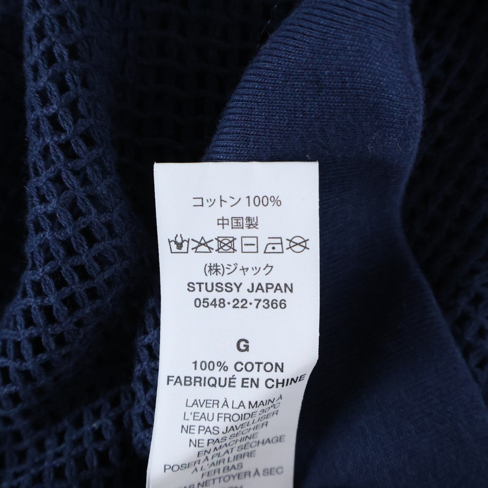 STUSSY(ステューシー) COTTON MESH コットンメッシュ 長袖Tシャツ ネイビー