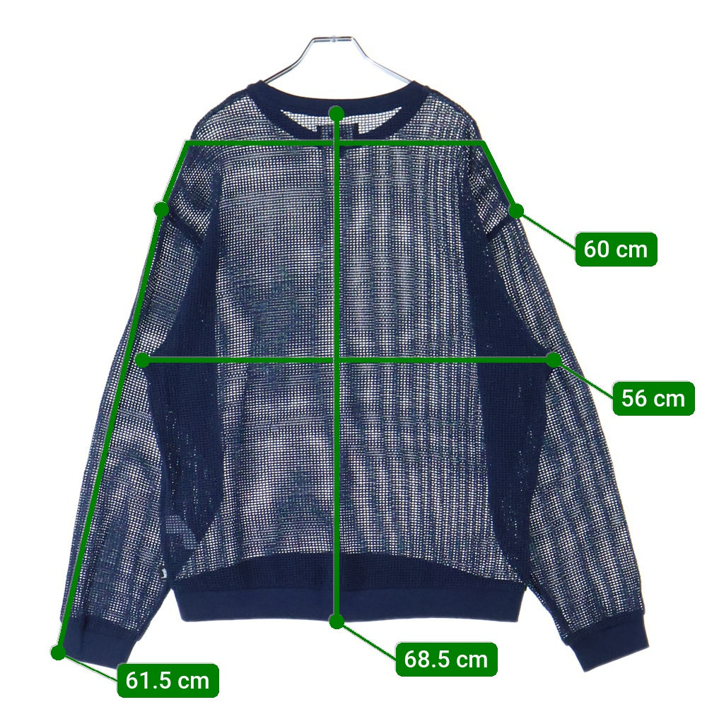 STUSSY(ステューシー) COTTON MESH コットンメッシュ 長袖Tシャツ ネイビー