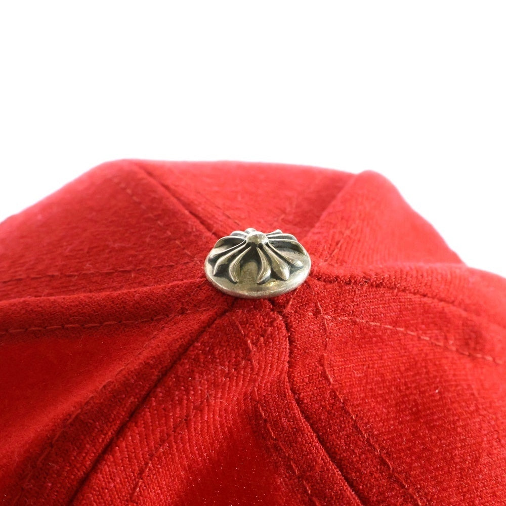 CHROME HEARTS(クロムハーツ) FITTED WOOL ACRYLIC SERGE ハートロゴ刺繍ベースボールキャップ レッド