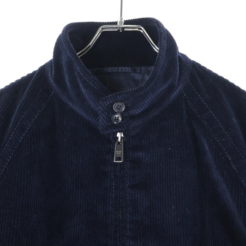 PRADA(プラダ) 17AW コーデュロイウエスタンジャケット ジップアップスタンドカラージャケット SGN567 ネイビー