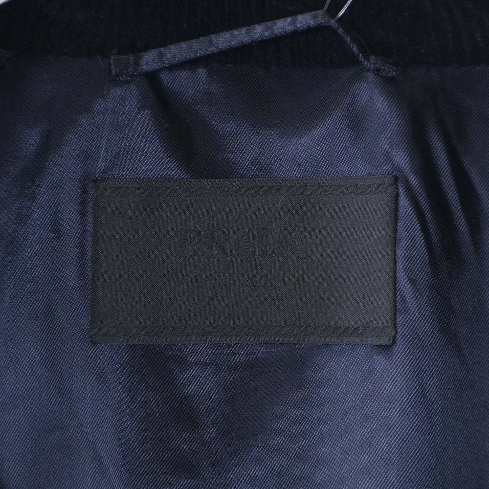 PRADA(プラダ) 17AW コーデュロイウエスタンジャケット ジップアップスタンドカラージャケット SGN567 ネイビー