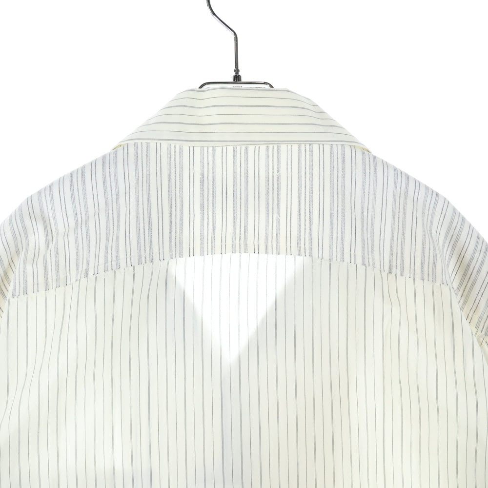 Maison Margiela 11(メゾンマルジェラ11) 25SS Cotton Stripe Shirts Jacket コットンストライプシャツジャケット ボタンダウン長袖シャツジャケット S50DT0047 MTN053 ホワイト
