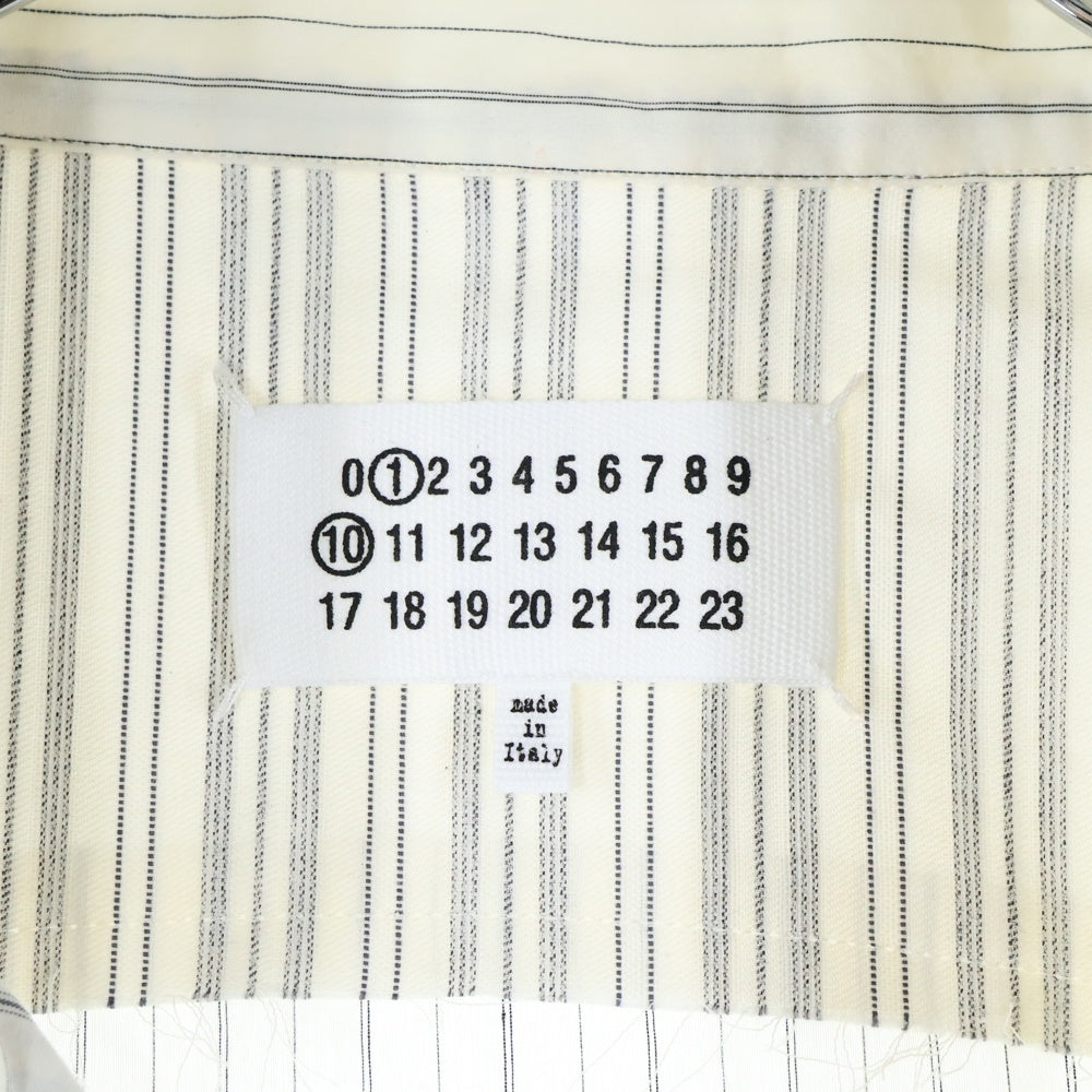 Maison Margiela 11(メゾンマルジェラ11) 25SS Cotton Stripe Shirts Jacket コットンストライプシャツジャケット ボタンダウン長袖シャツジャケット S50DT0047 MTN053 ホワイト