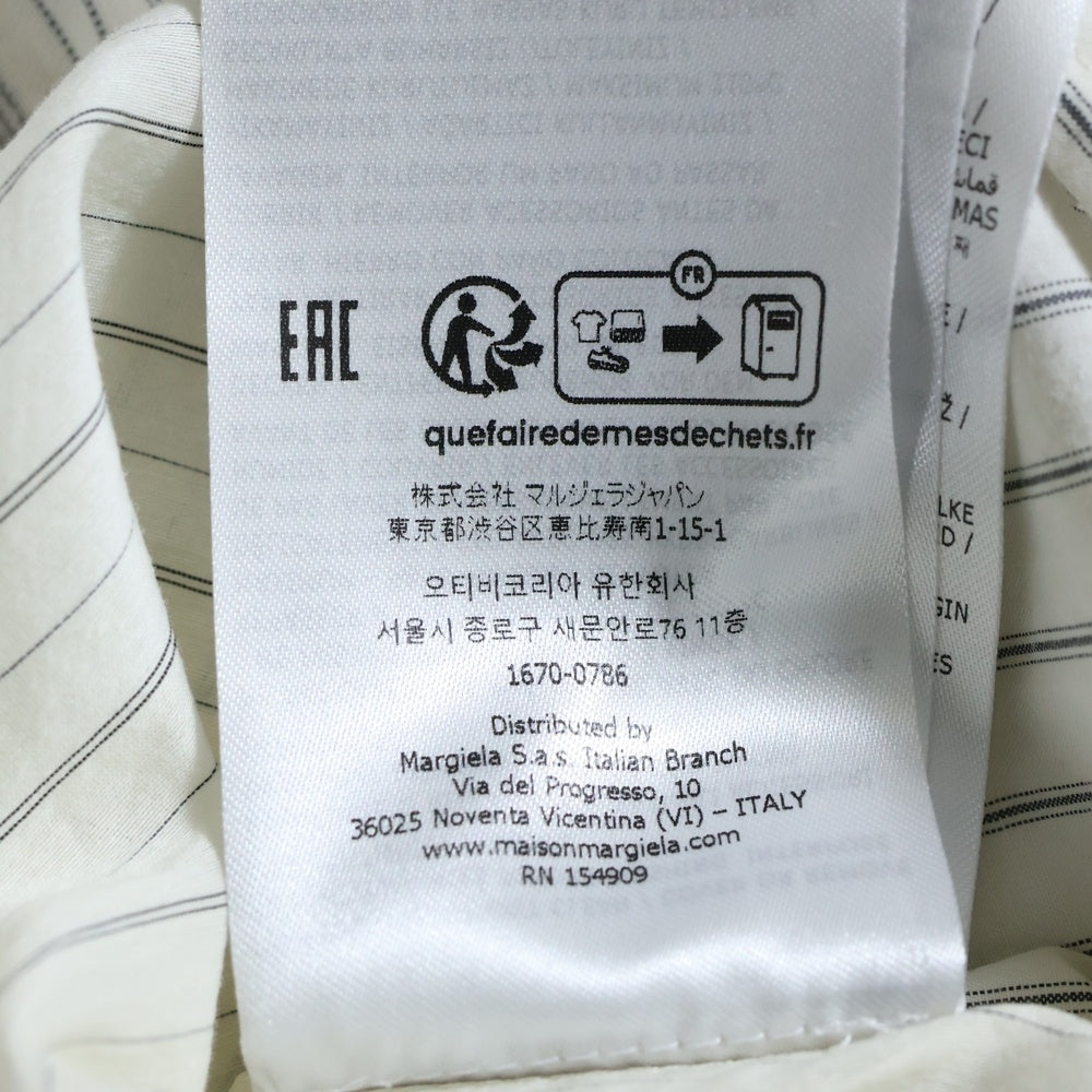 Maison Margiela 11(メゾンマルジェラ11) 25SS Cotton Stripe Shirts Jacket コットンストライプシャツジャケット ボタンダウン長袖シャツジャケット S50DT0047 MTN053 ホワイト