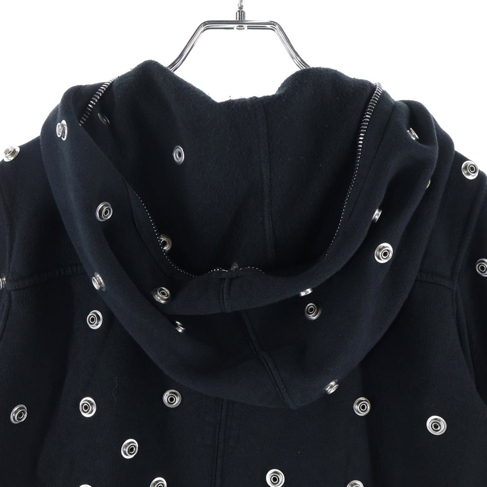 DRKSHDW(ダークシャドウ) SMALL GIMP HOODIE スタッズ装飾 フルジップアップスウェットパーカー フーディー ブラック DS01D1244 FES2