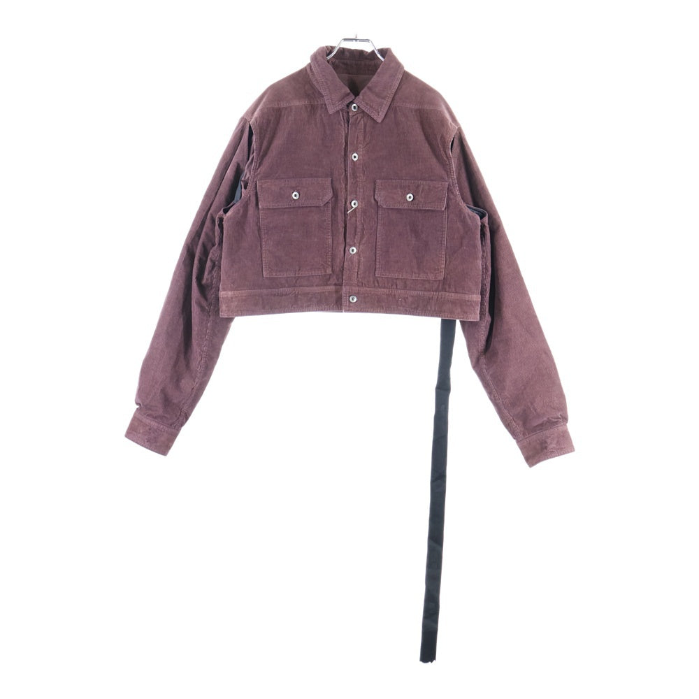 DRKSHDW(ダークシャドウ) CAPE SLEEVE CROPPED OUTERSHIRT クロップド コーデュロイジャケット ブラウン DS02C5702-MC