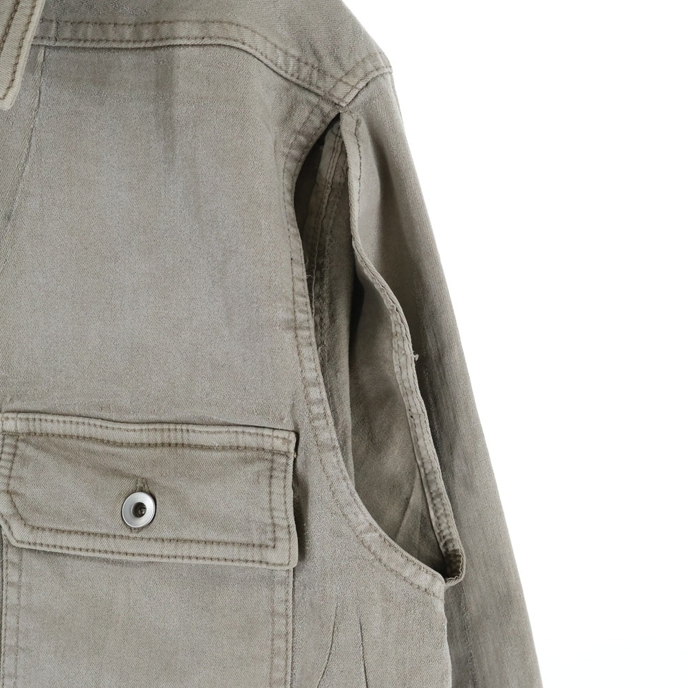 DRKSHDW(ダークシャドウ) CAPE SLEEVE CROPPED OUTERSHIRT クロップド コーティングデニムジャケット ベージュ DS01D1702-SCF