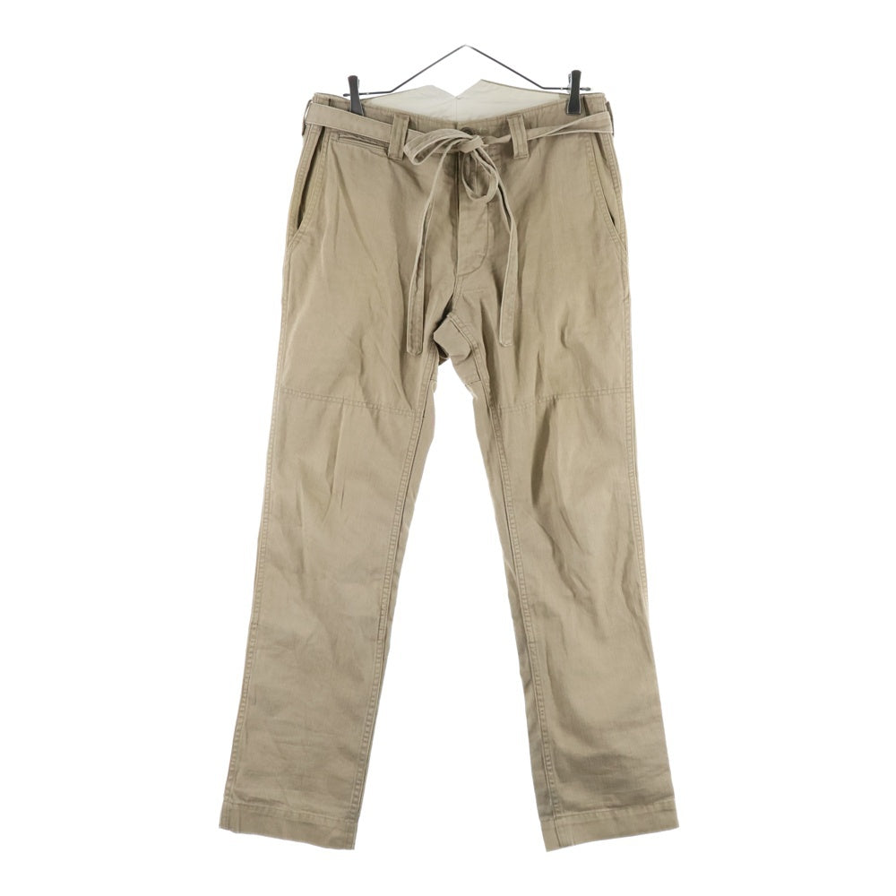VISVIM(ヴィスヴィム) 13SS Slim Infantry Pants シンチバック ボタンフライ ストレートチノパンツ ベージュ 0113105008006