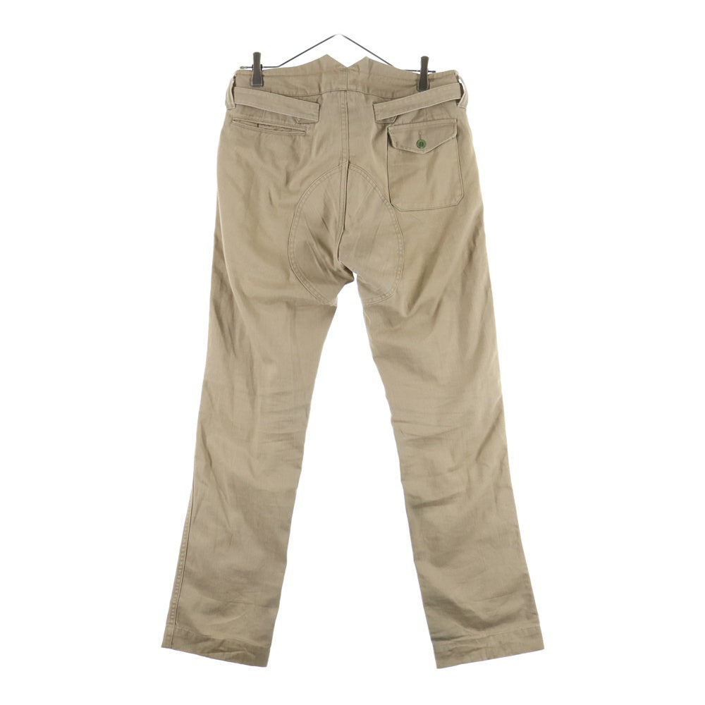 VISVIM(ヴィスヴィム) 13SS Slim Infantry Pants シンチバック ボタンフライ ストレートチノパンツ ベージュ 0113105008006