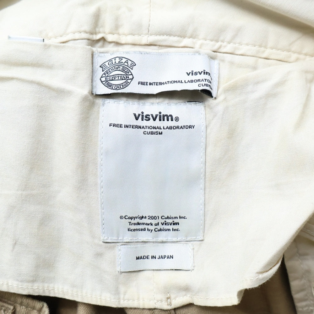 VISVIM(ヴィスヴィム) 13SS Slim Infantry Pants シンチバック ボタンフライ ストレートチノパンツ ベージュ 0113105008006