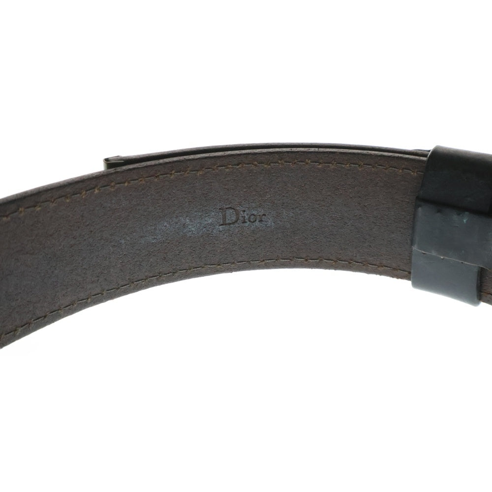 Dior HOMME(ディオールオム) Studs Belt スタッズ レザーベルト ブラウン