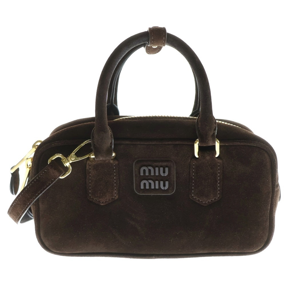 miumiu(ミュウミュウ) アルカディ パデッドスエード トップハンドルバッグ レディース 2Wayハンドバッグ 5BB142-2CS4 ブラウン