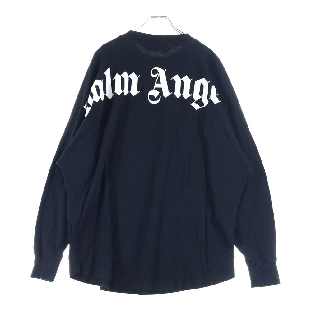 Palm Angels(パームエンジェルス) L/S T-SHIRT ネックロゴ 長袖Tシャツ ロンT ブラック PMAB001C99JER001