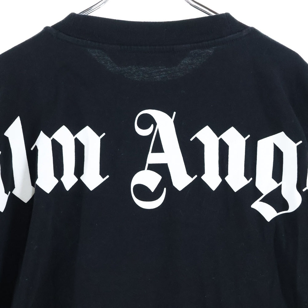 Palm Angels(パームエンジェルス) L/S T-SHIRT ネックロゴ 長袖Tシャツ ロンT ブラック PMAB001C99JER001