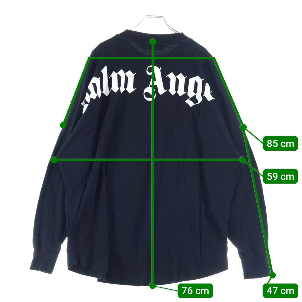 Palm Angels(パームエンジェルス) L/S T-SHIRT ネックロゴ 長袖Tシャツ ロンT ブラック PMAB001C99JER001