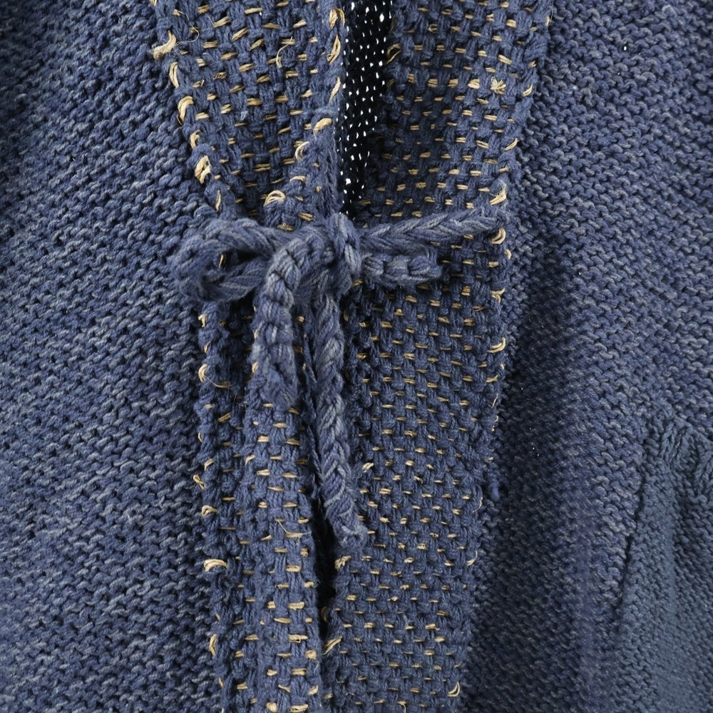 KAPITAL(キャピタル) 3G Hand Knit TUGIHAGI KESA Cardigan ハンドニット ツギハギ ケサ カーディガン 半袖ニットカーディガン K2402KN006 ブルー
