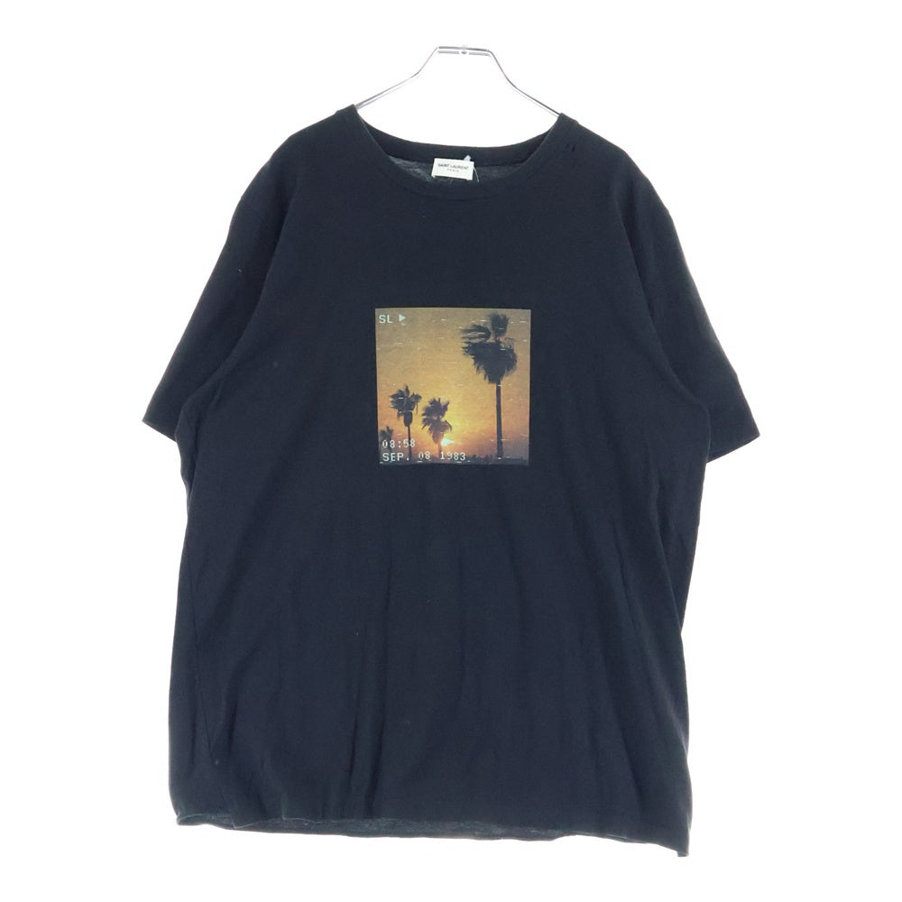 SAINT LAURENT PARIS(サンローランパリ) Palm Tree T-Shirt 半袖Tシャツ ブラック 646354 Y36AC