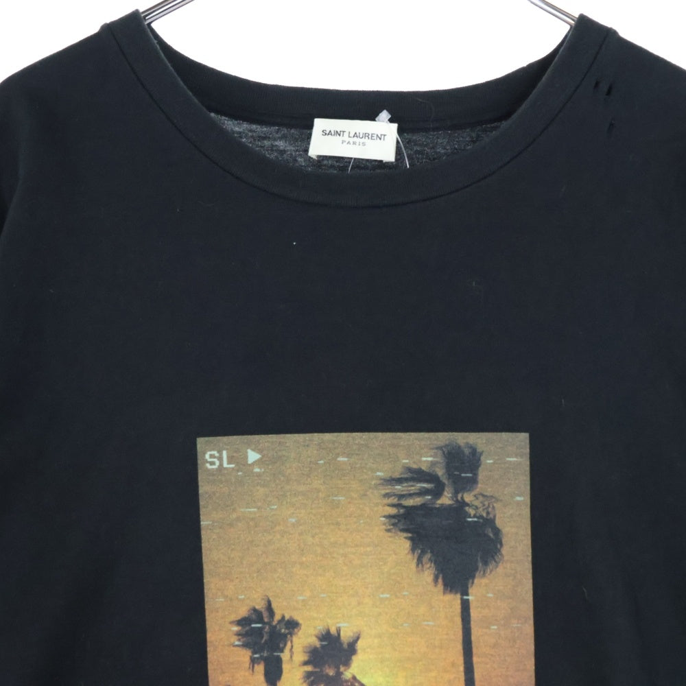 SAINT LAURENT PARIS(サンローランパリ) Palm Tree T-Shirt 半袖Tシャツ ブラック 646354 Y36AC