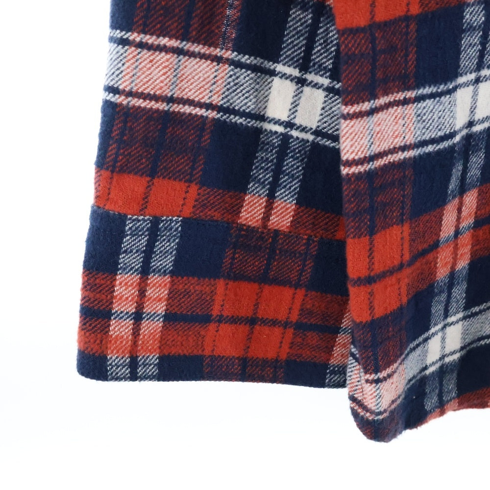 Acne Studios(アクネ ストゥディオズ) Face Patch Flannel Overshirt 長袖チェックシャツ ネルシャツ レッド FA-UX-SHIR000008 CB0017-