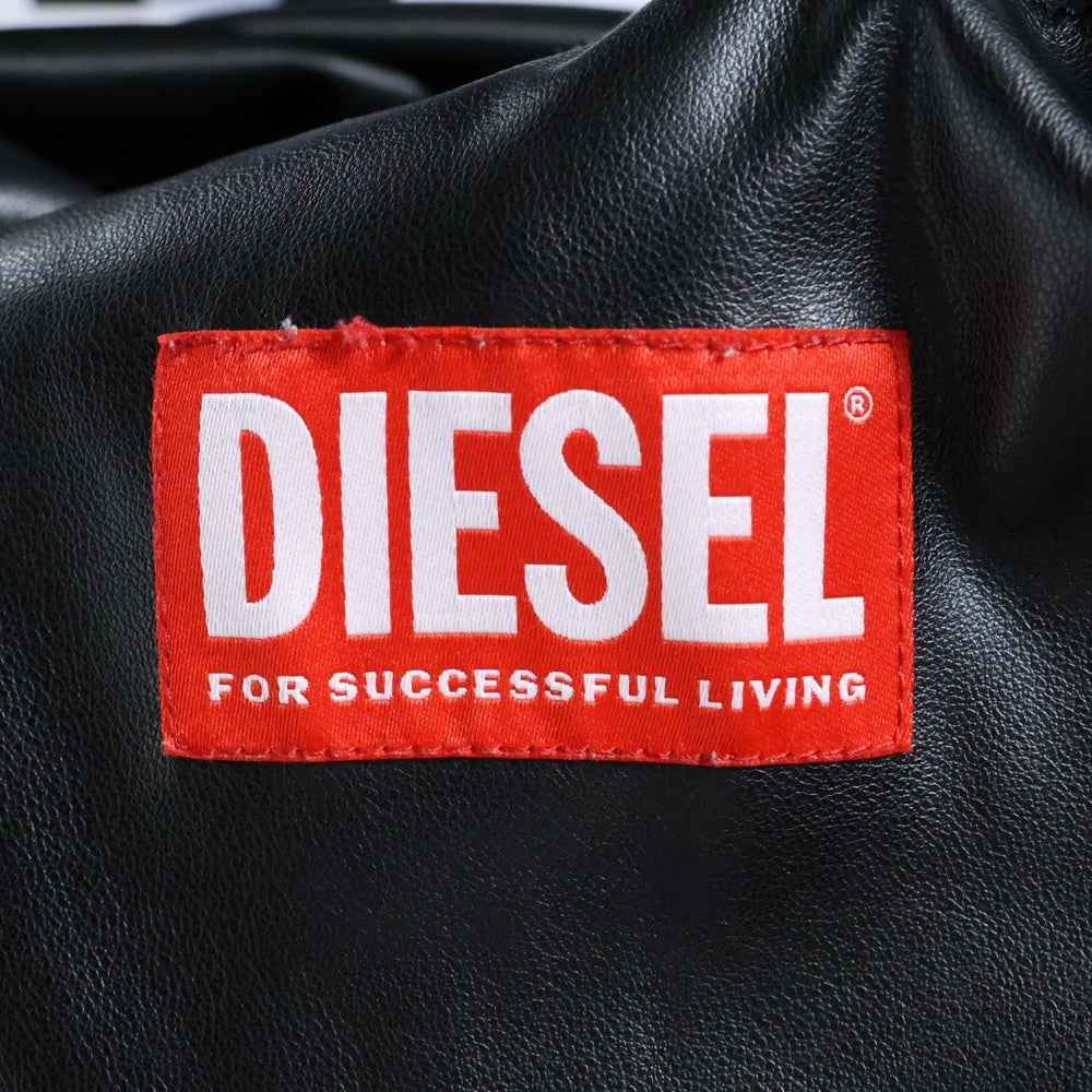 DIESEL(ディーゼル) J-MICC フェイクレザージップアップパーカー フーディー ブラック A12599
