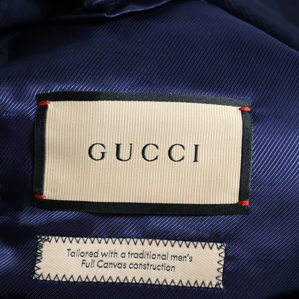GUCCI(グッチ) Cashmere Bomber Jacket 2B カシミヤテーラードジャケット ネイビー レディース 771663 Z8BO2