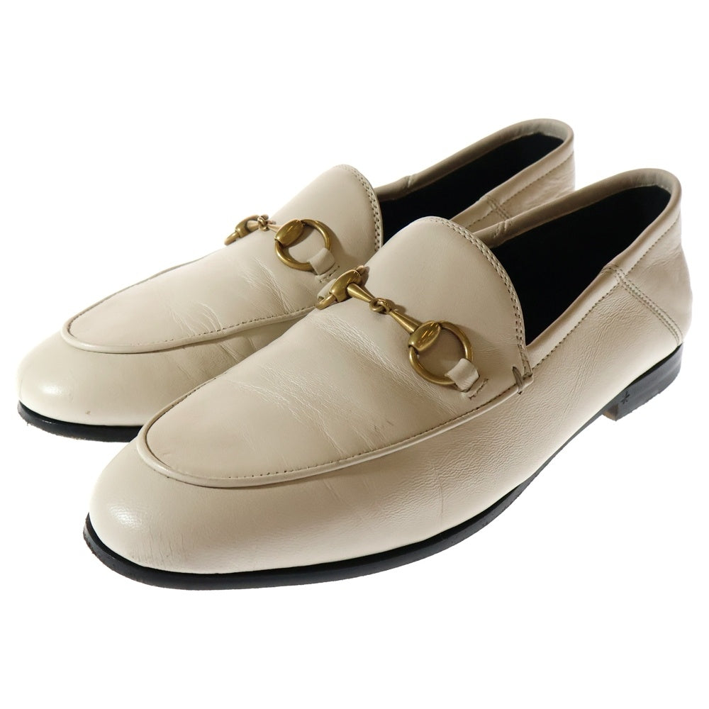 GUCCI(グッチ) Horsebit Leather Loafers ホースビット レザーローファー ホワイト レディース 414998