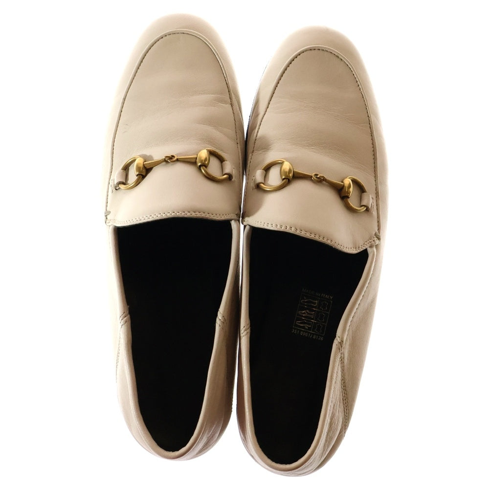 GUCCI(グッチ) Horsebit Leather Loafers ホースビット レザーローファー ホワイト レディース 414998